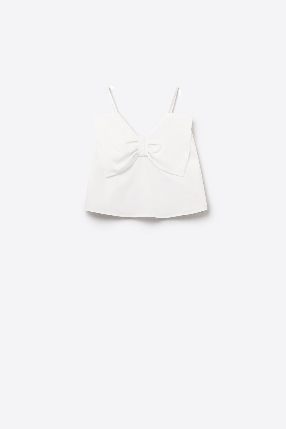 Poplin Crop Top with Bow Detail