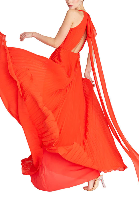 Sleeveless Pleated Chiffon Dress