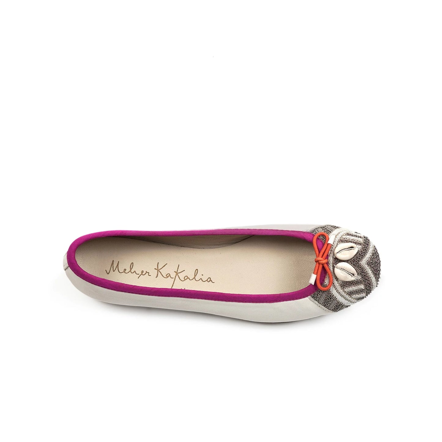 Bizi Ballet Flat - White/Chrysanthemum Bud