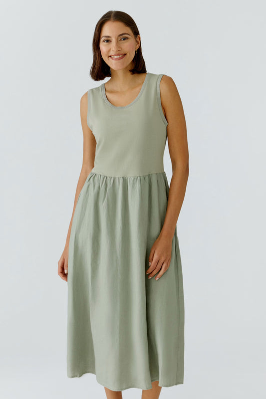 Cotton & Linen Midi Dress