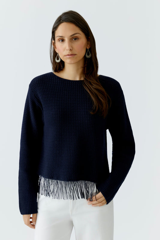 Micro-Sequins Hem Pullover