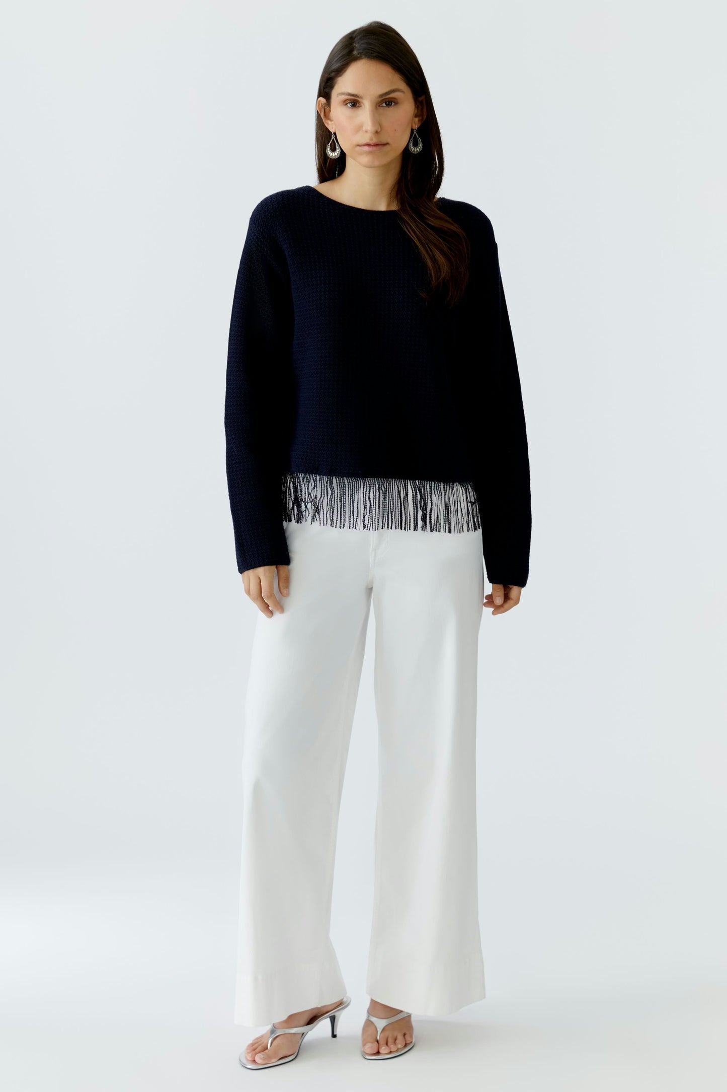 Micro-Sequins Hem Pullover