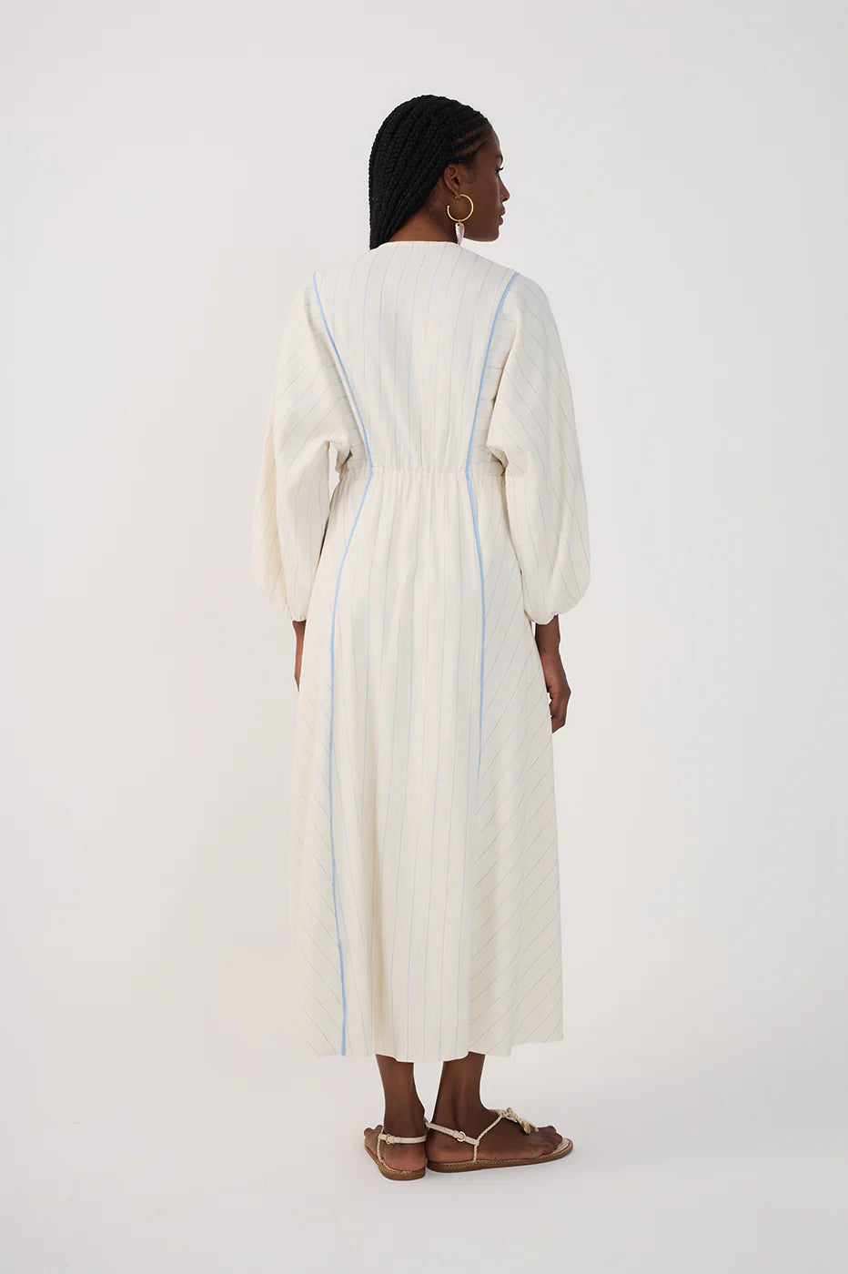 Striped Tie Front Maxi Dress