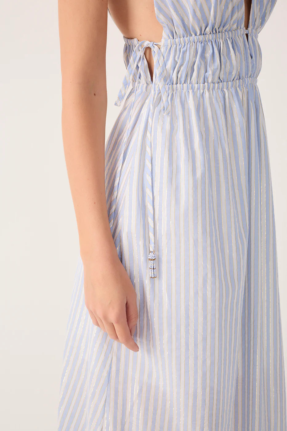 Striped Ruched Maxi Dress