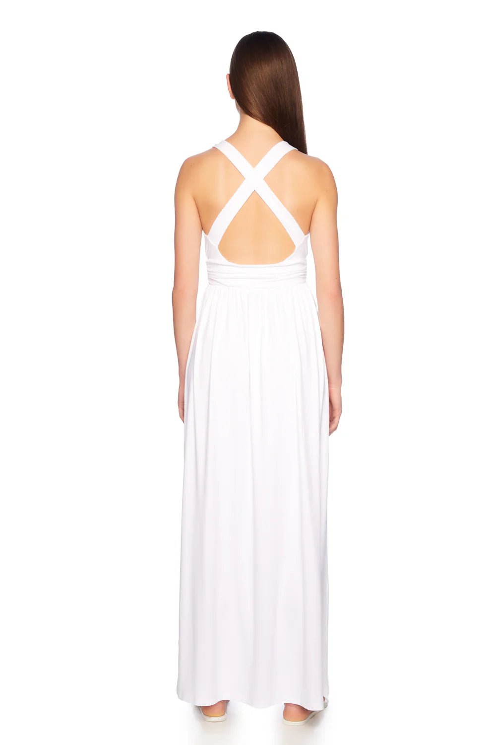 Cross Back Gathered Dress