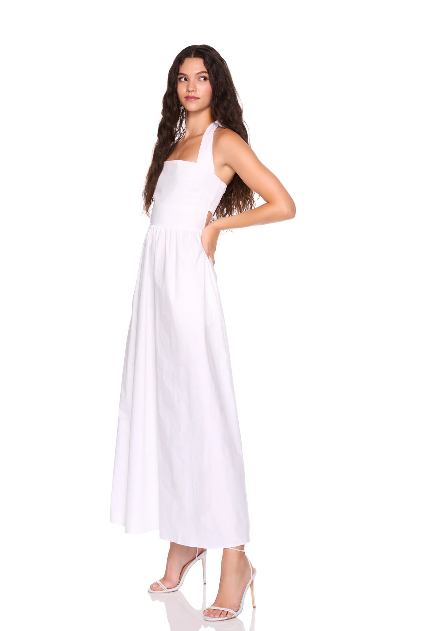Poplin Tie Halter Dress