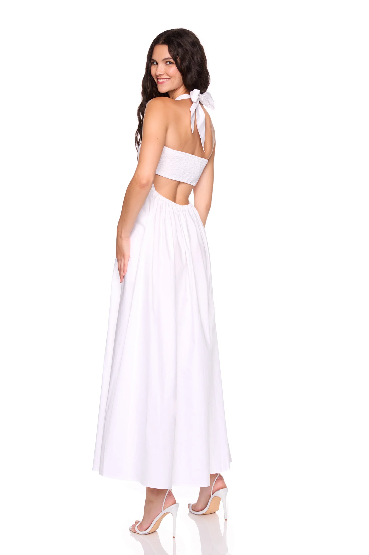 Poplin Tie Halter Dress