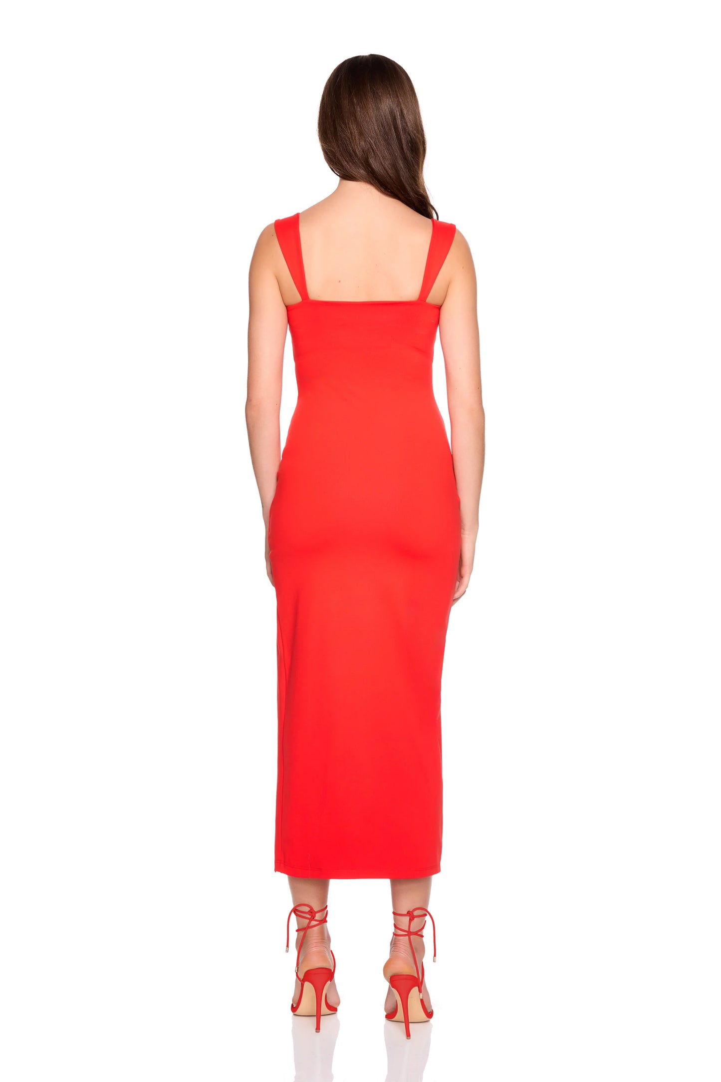 Angle Strap Slit Dress