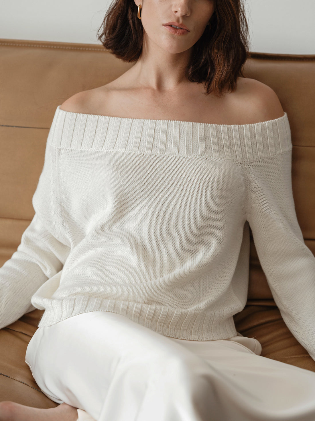 Asymmetric Neckline Sweater