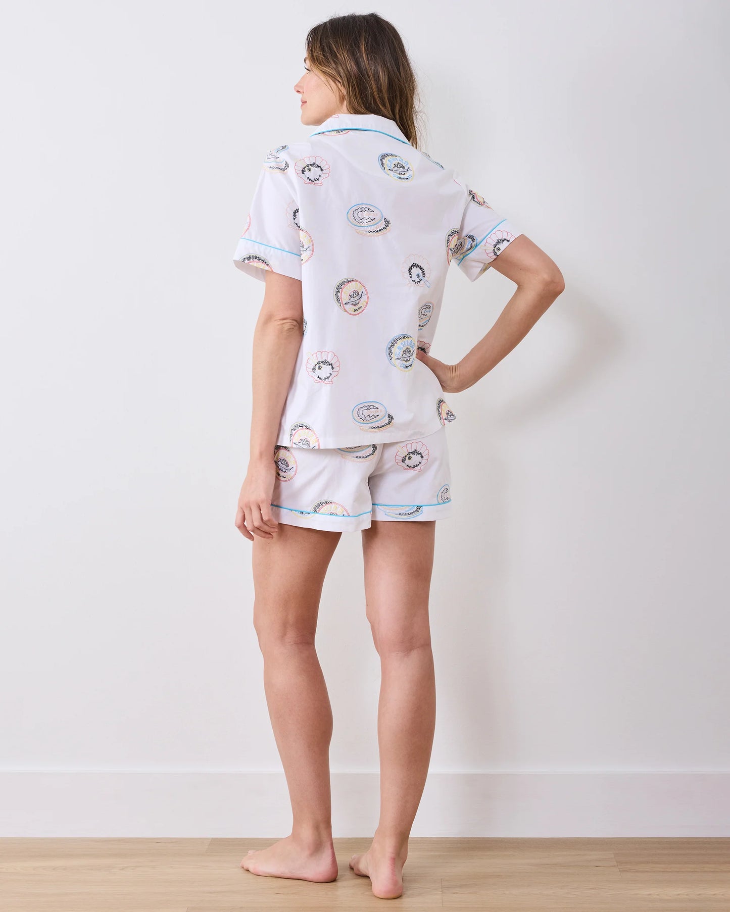 Embroidered Caviar Club - Short PJ Set