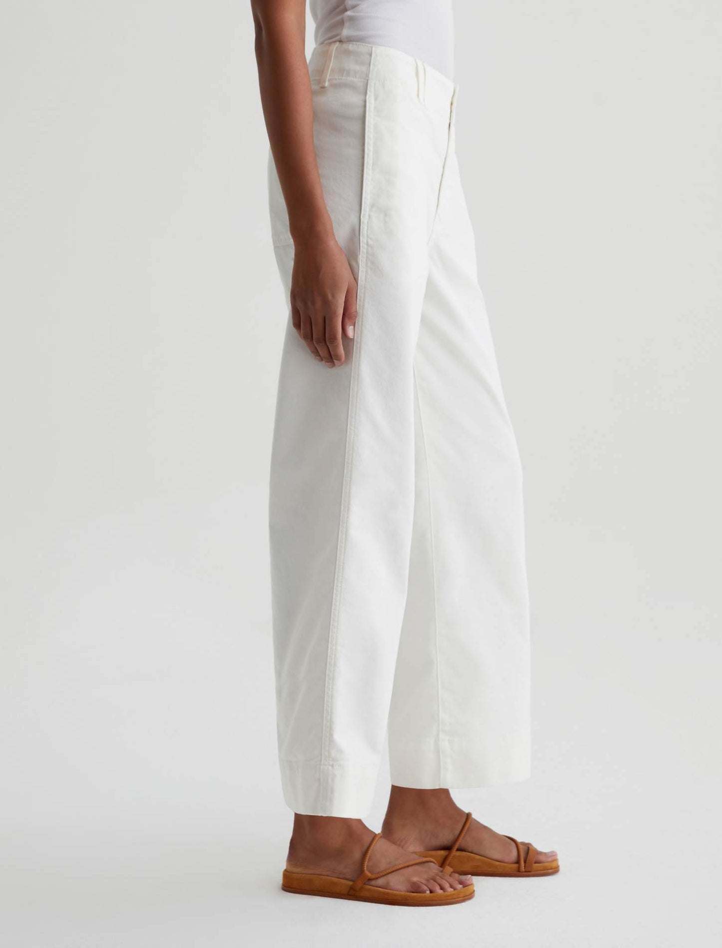 Natasha Mid Rise Crop - Powder