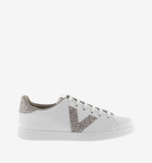 Tennis Sneaker w Glitter - Nude