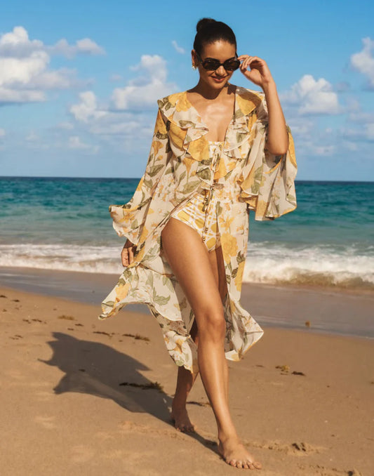 Bimini Ruffle Tie Cover Up