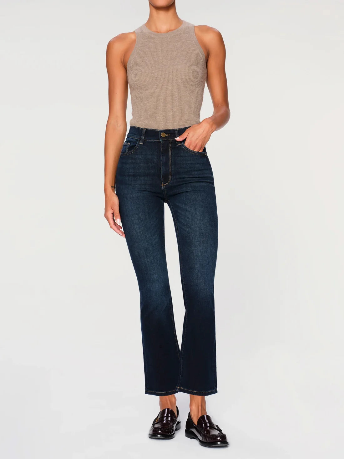 Bridget Bootcut High Rise Crop Jeans
