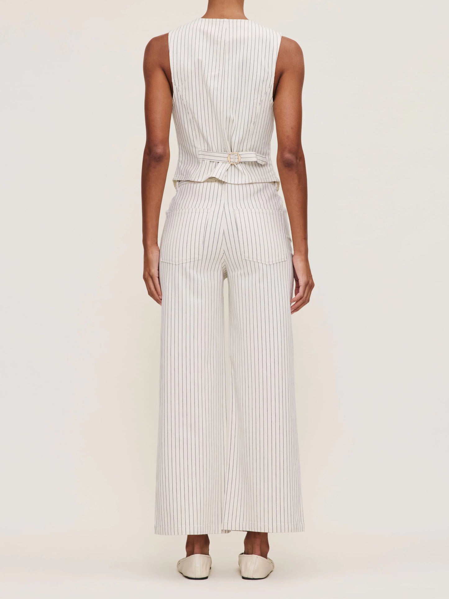 Hepburn Wide Leg - Seashell Stripe