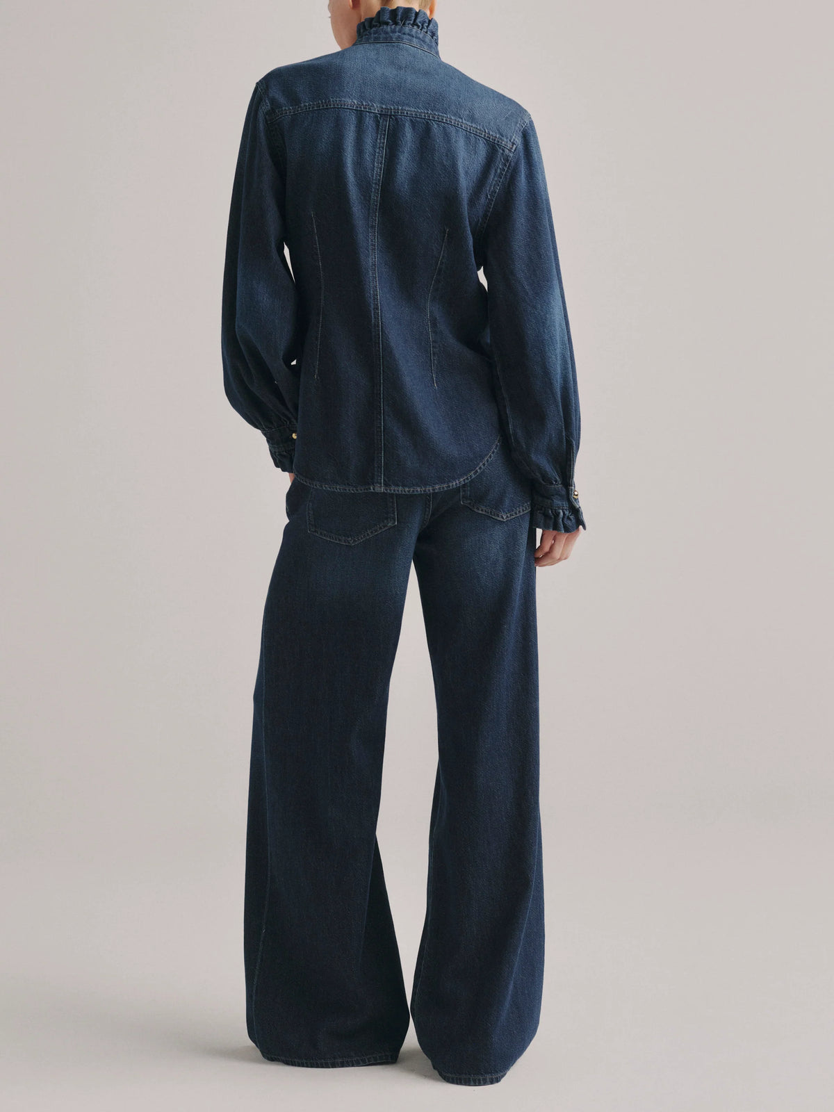 Ruffle Denim Shirt
