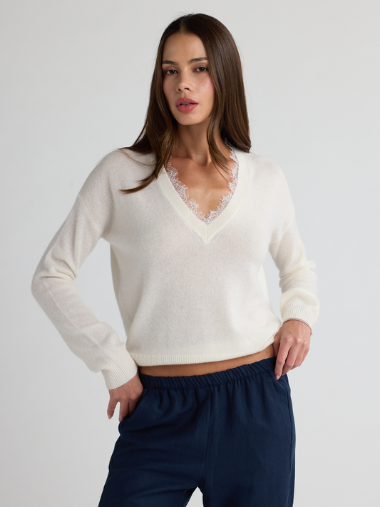 Ciel VNeck Sweater w Lace