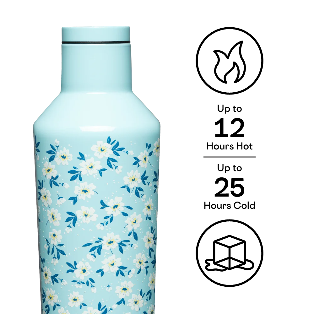 16oz Canteen - Ditsy Floral Blue