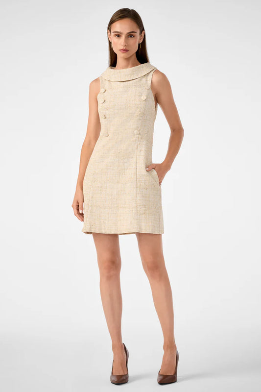 Beziers Sleeveless Tweed Dress