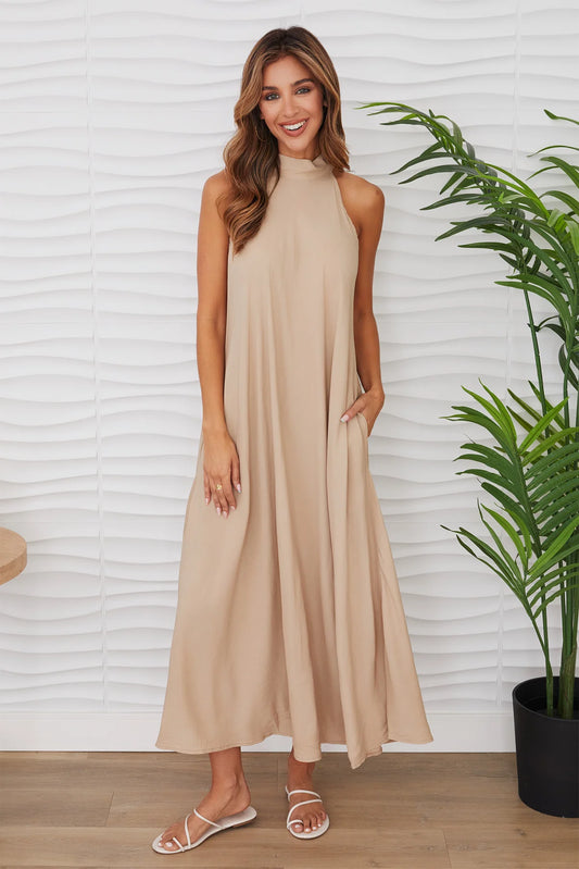 Mock Neck Maxi Dress