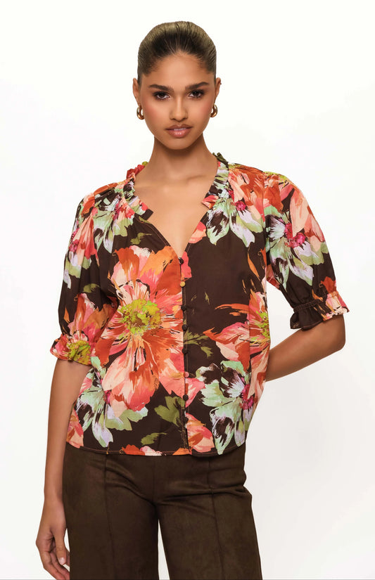 Lettuce Hem Button Down Top