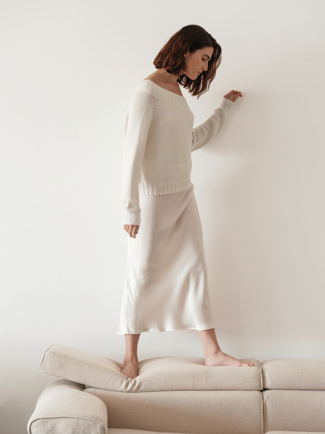 Asymmetric Neckline Sweater