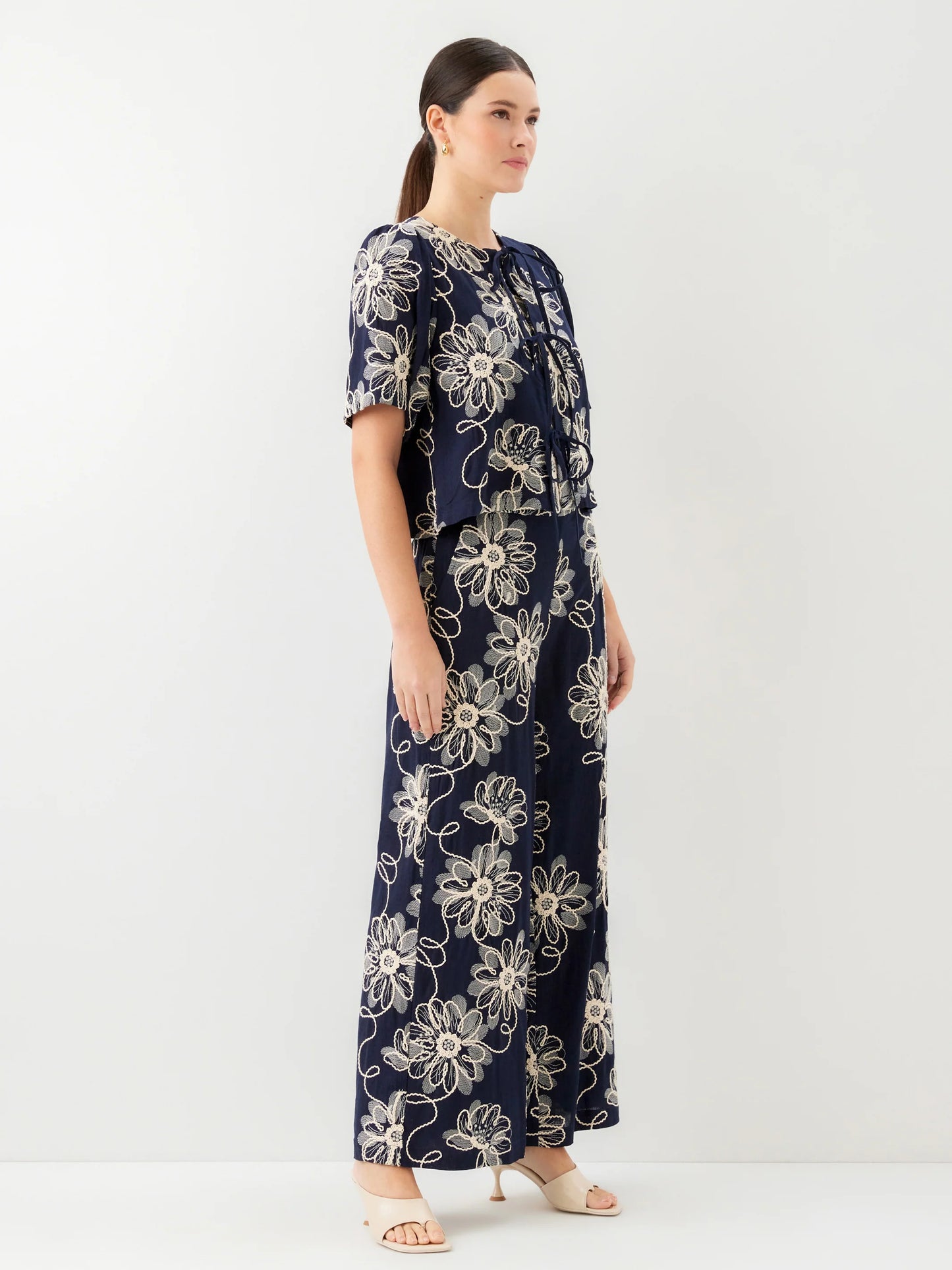 Nadine Embroidered Bow Detail Top