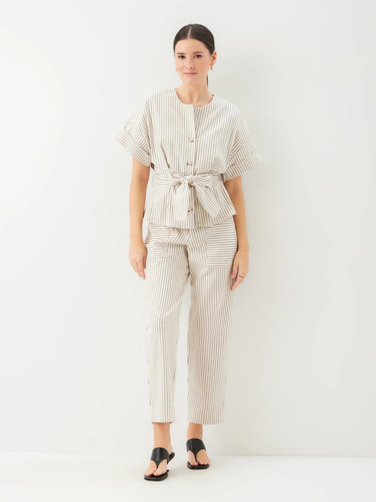 Belted Button-Up Top