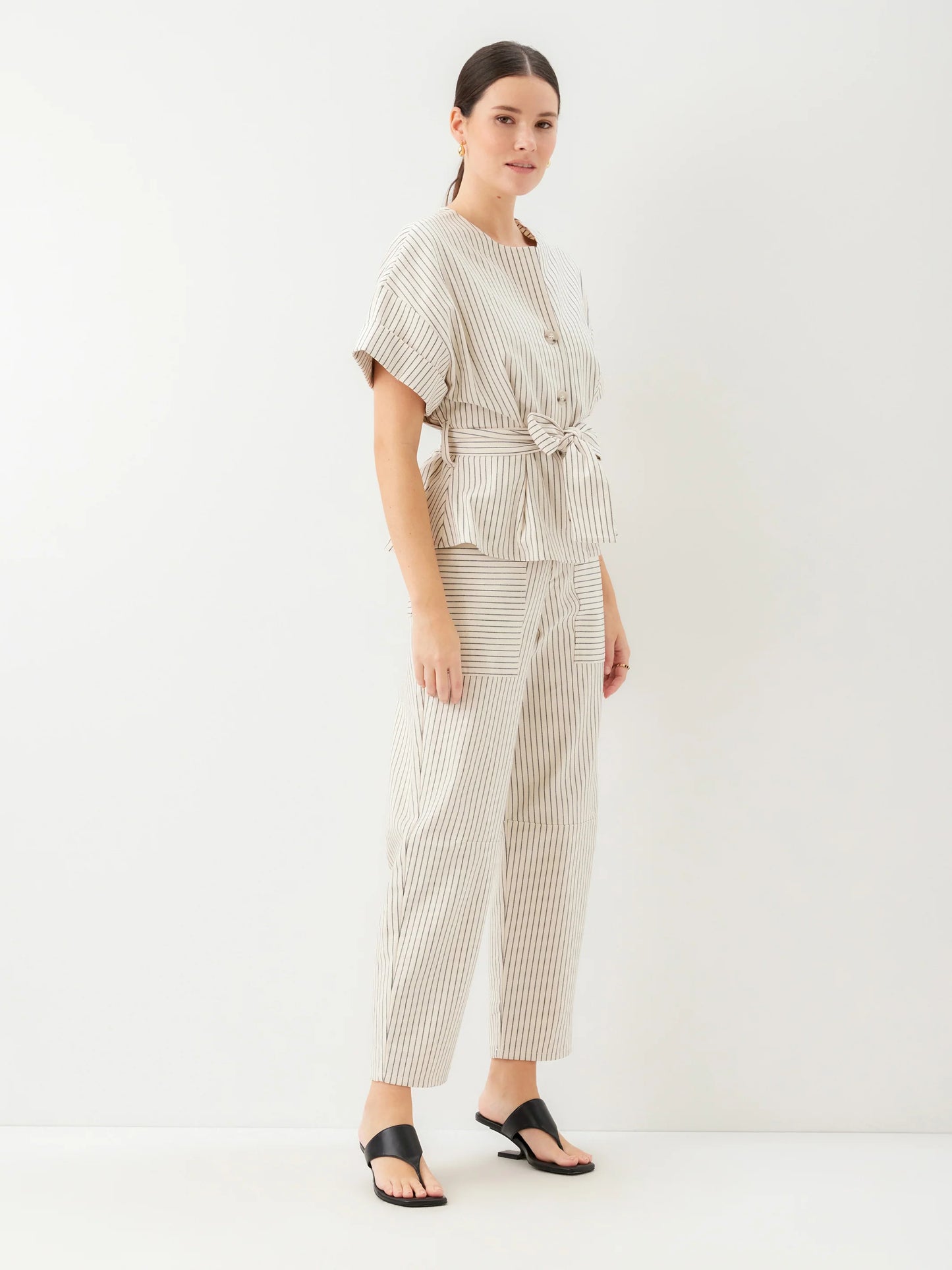 Belted Button-Up Top