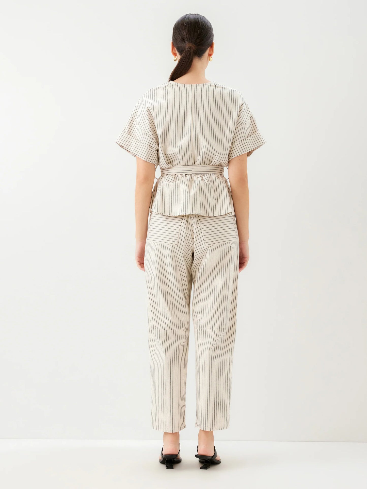 Belted Button-Up Top