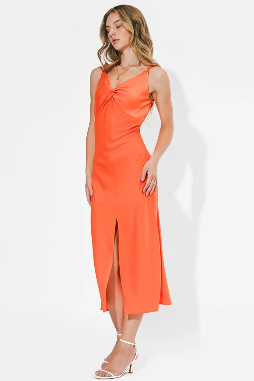 Gaia Twisted Midi Slip Dress