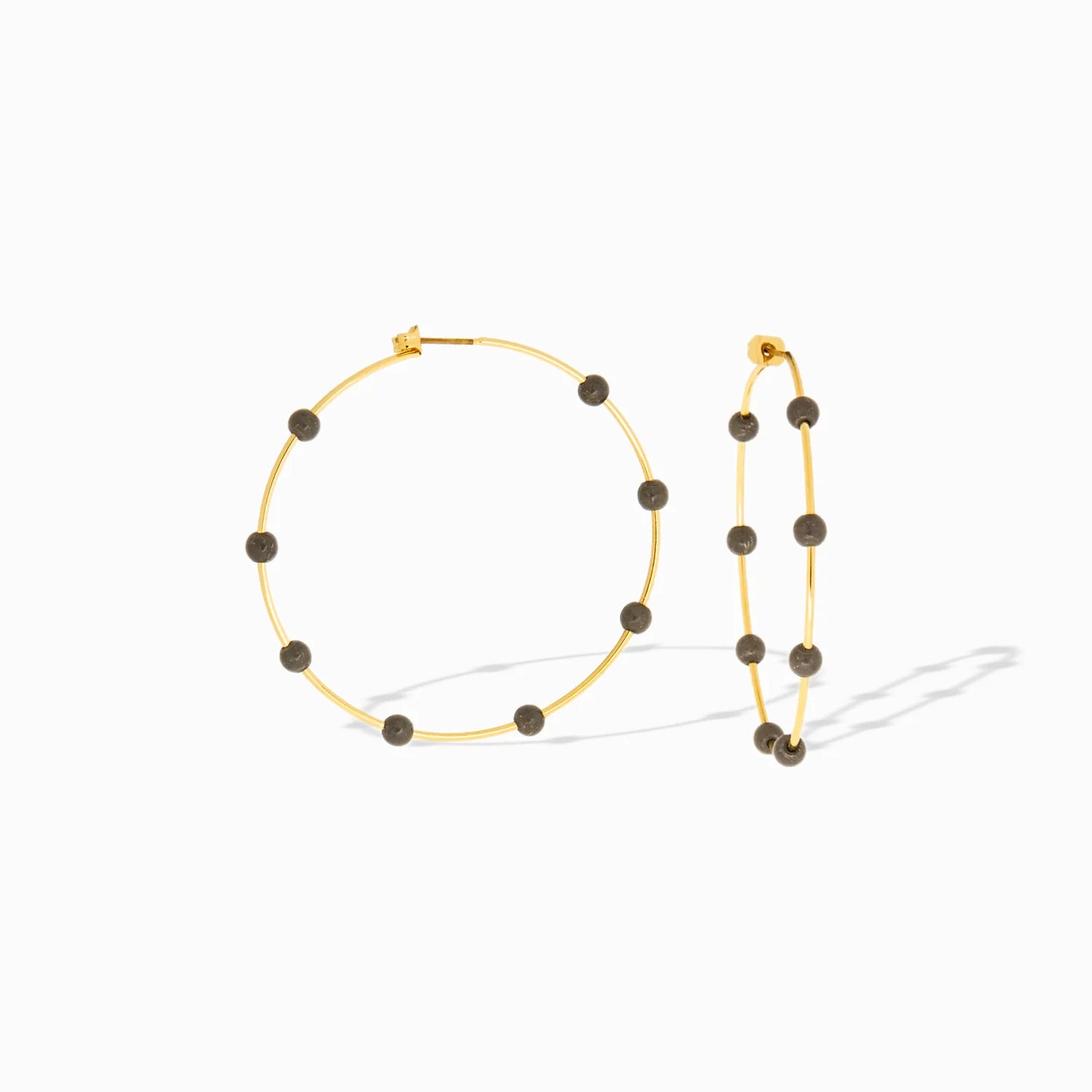 Gold Plated Spaced Natural Stone Hoop