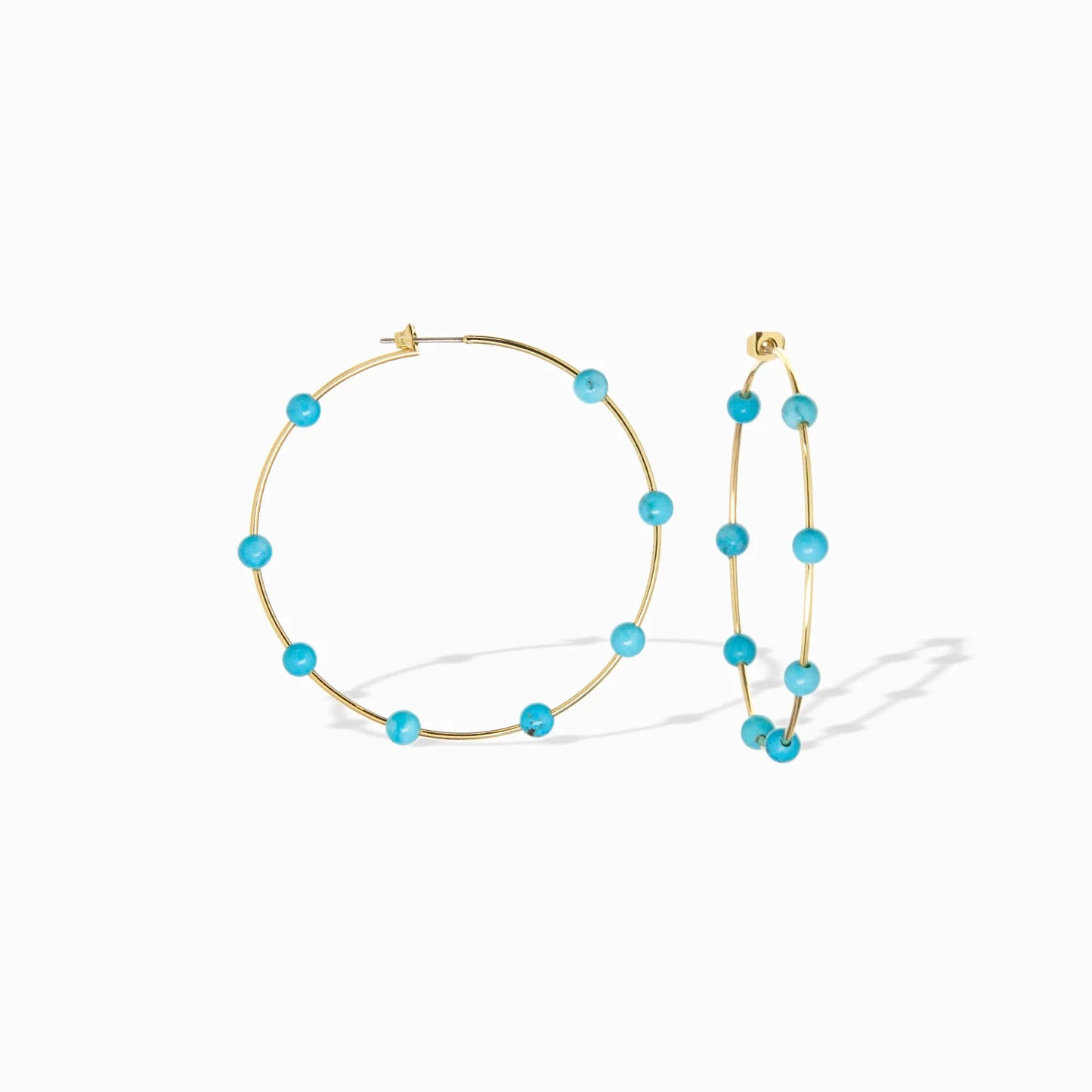 Gold Plated Spaced Natural Stone Hoop