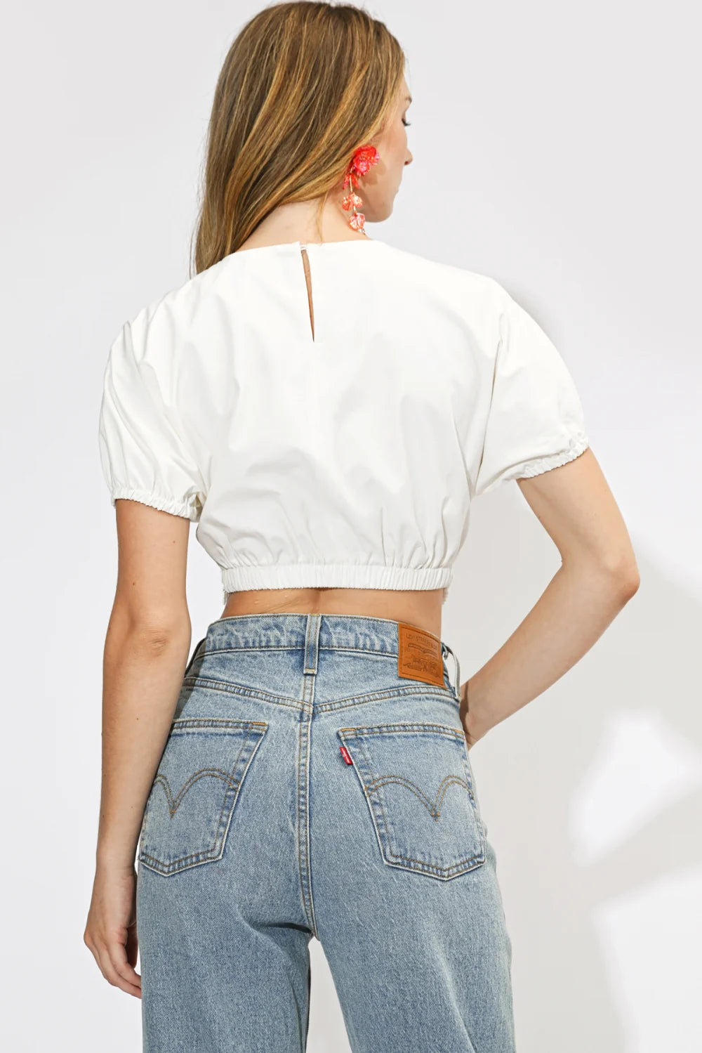 Freya Crochet Detail Short Sleeves Crop Top