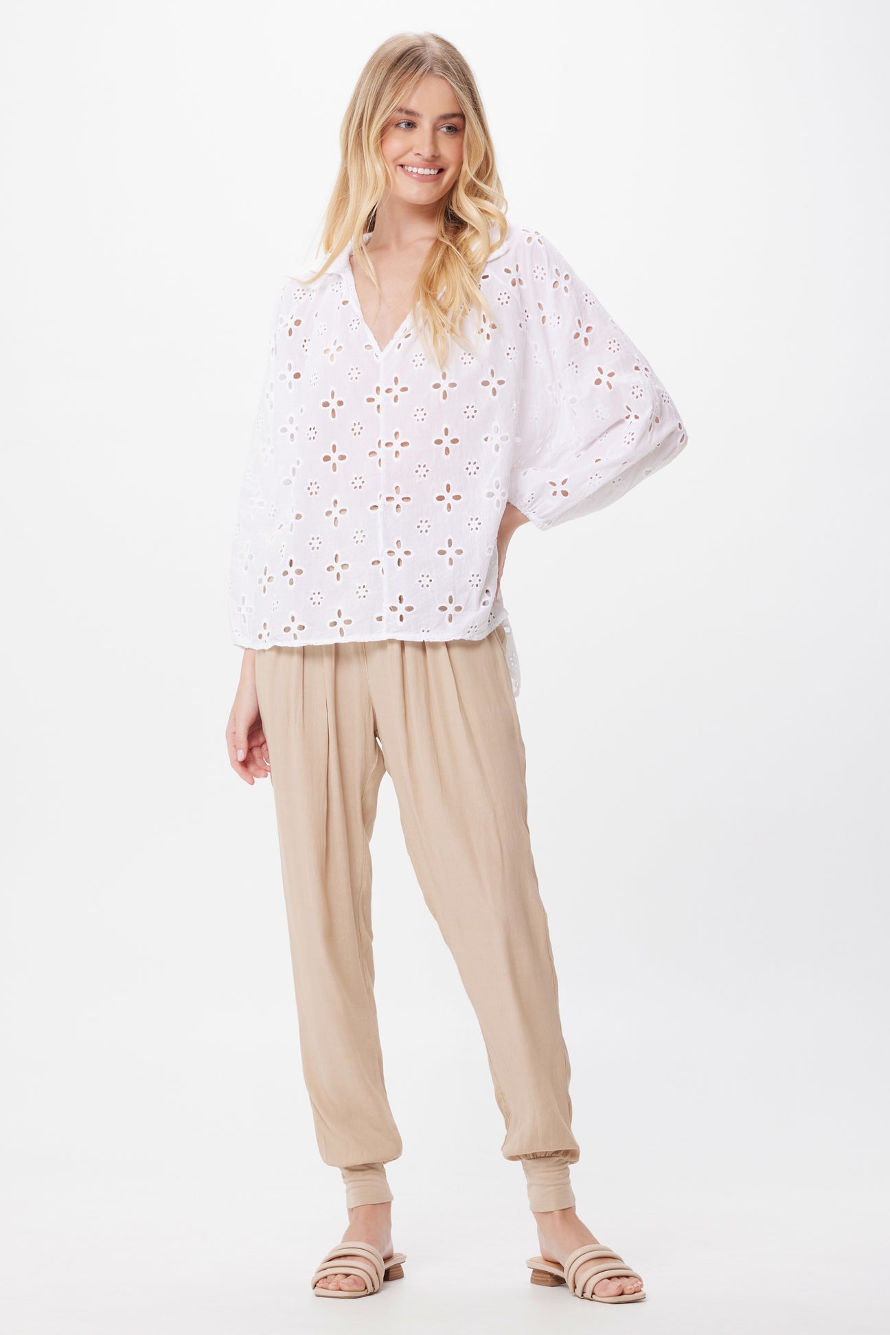 Peony Broderie Anglais Artist Blouse