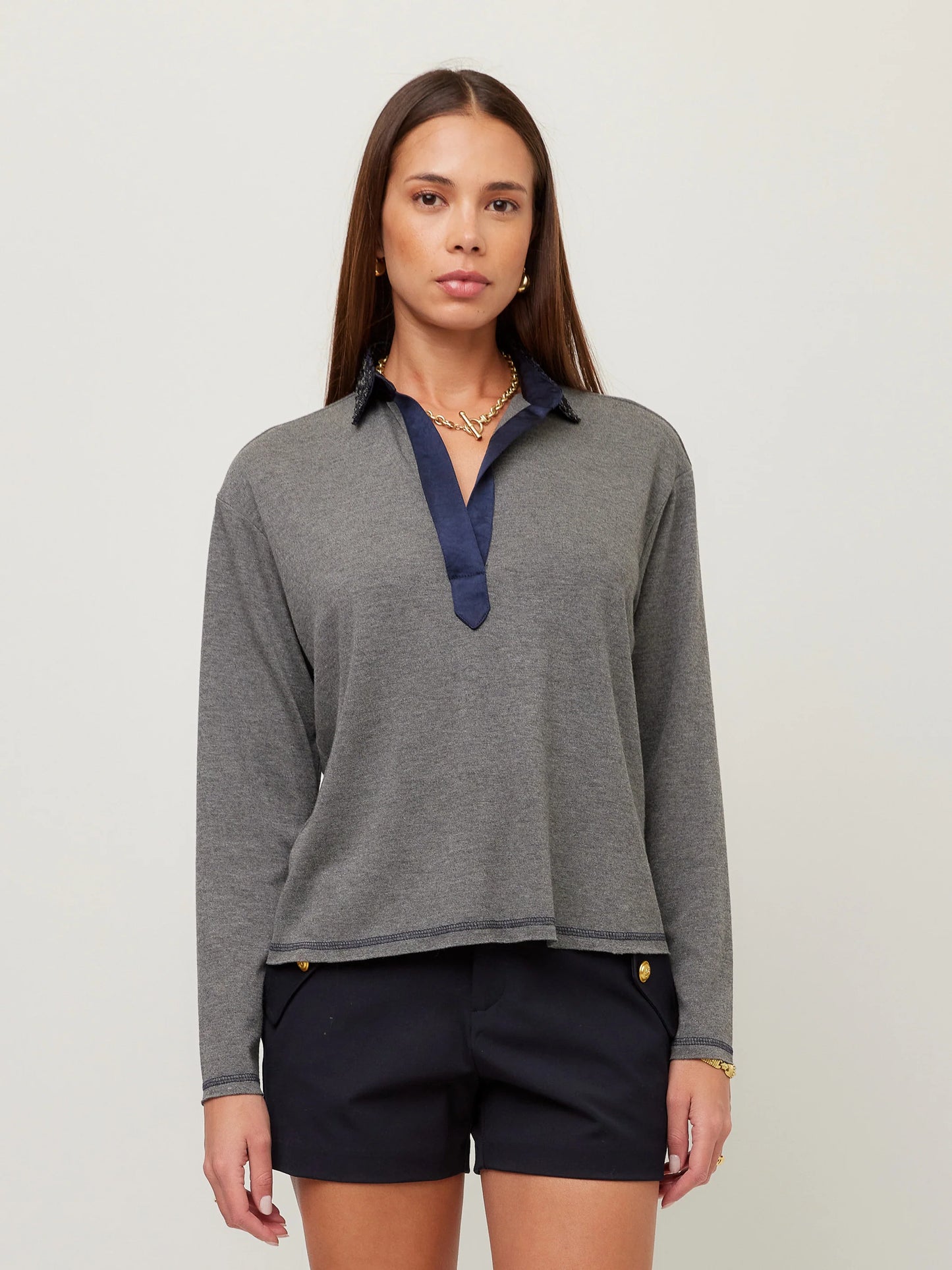 Kendall Sequin Collar Top