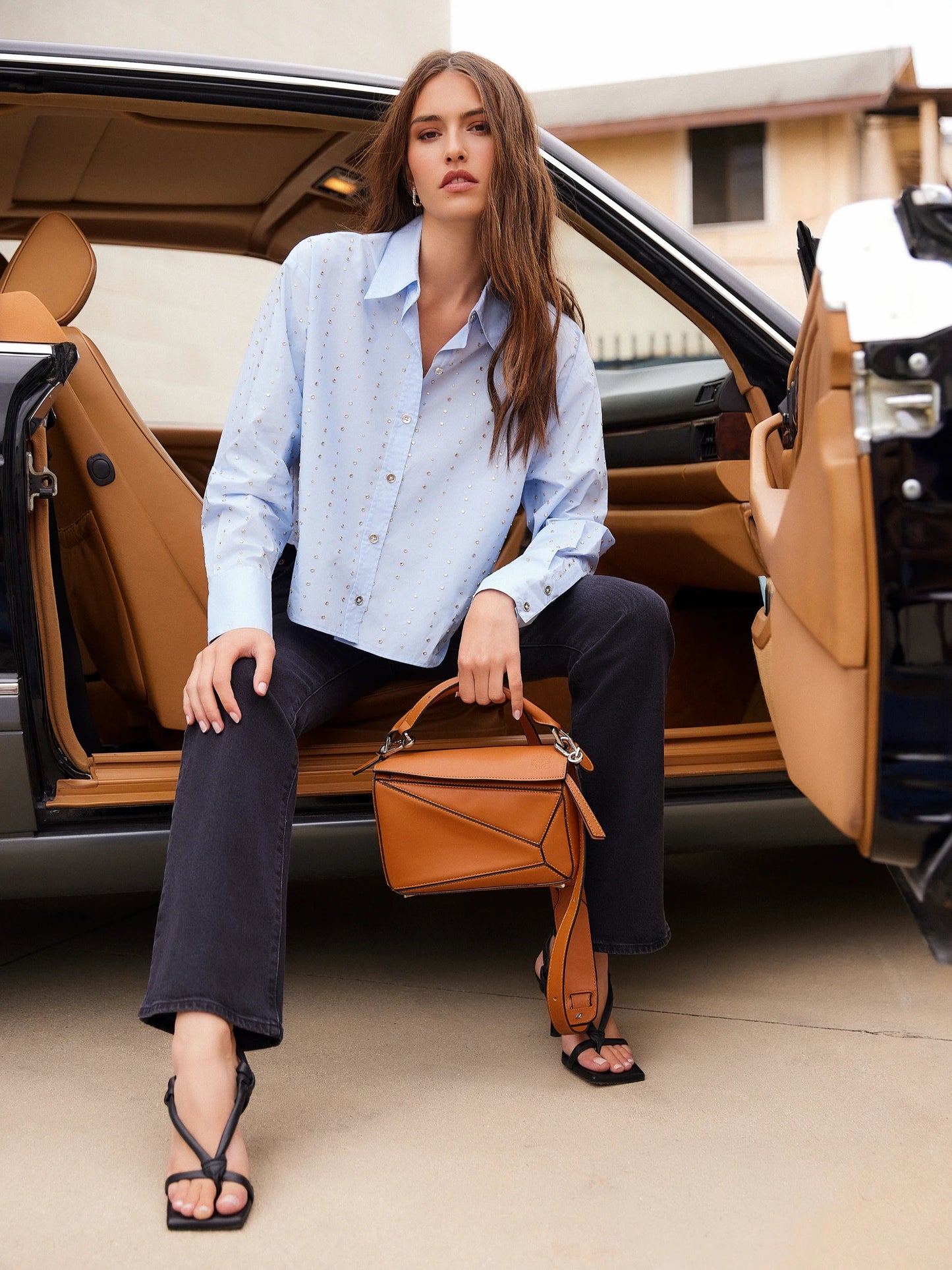 Lisa Embellished Button Up Top