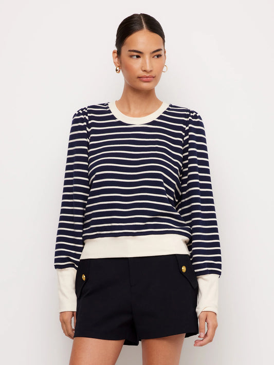 Lynsey Contrast Bishop Sleeve Top