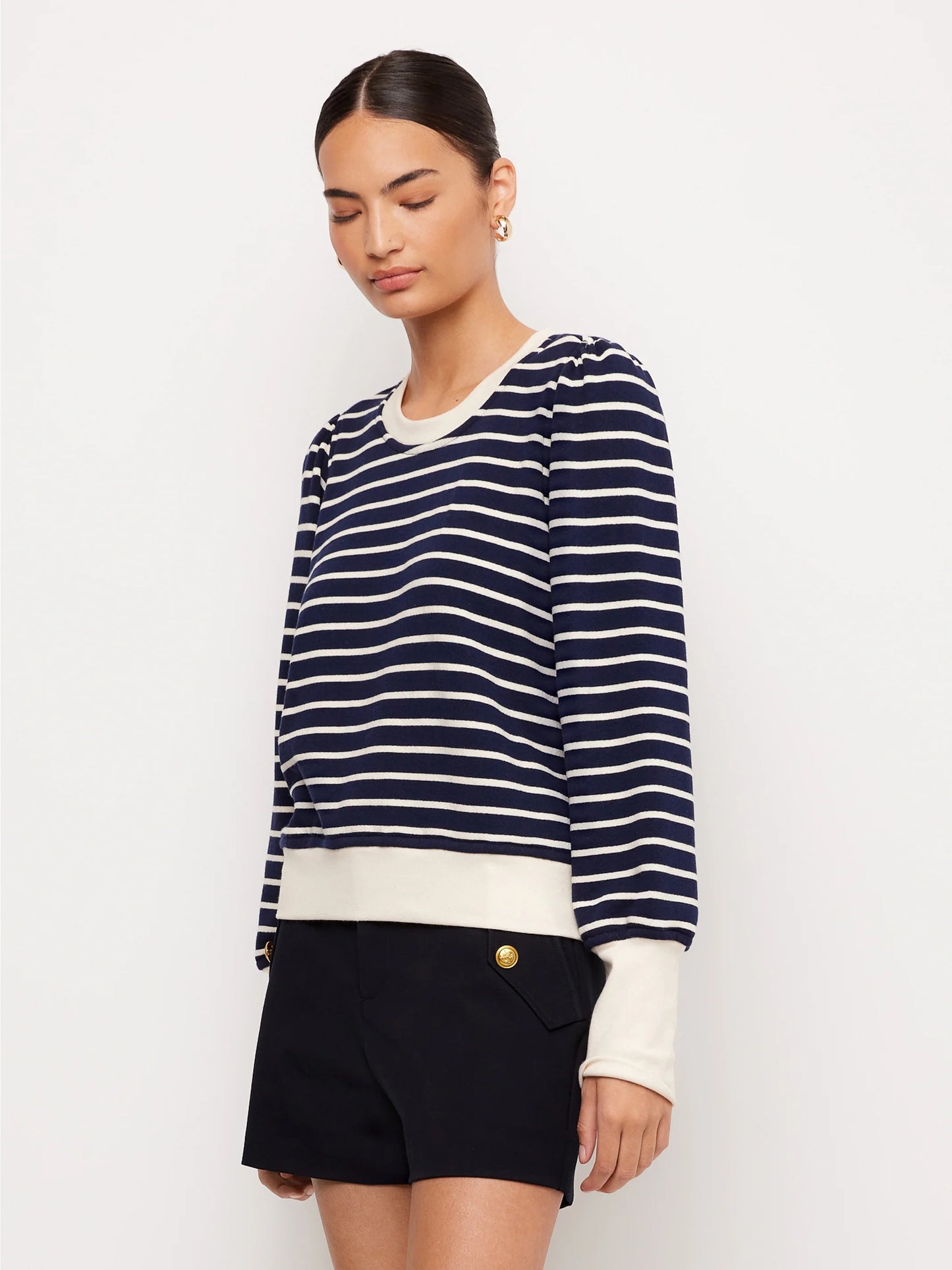 Lynsey Contrast Bishop Sleeve Top