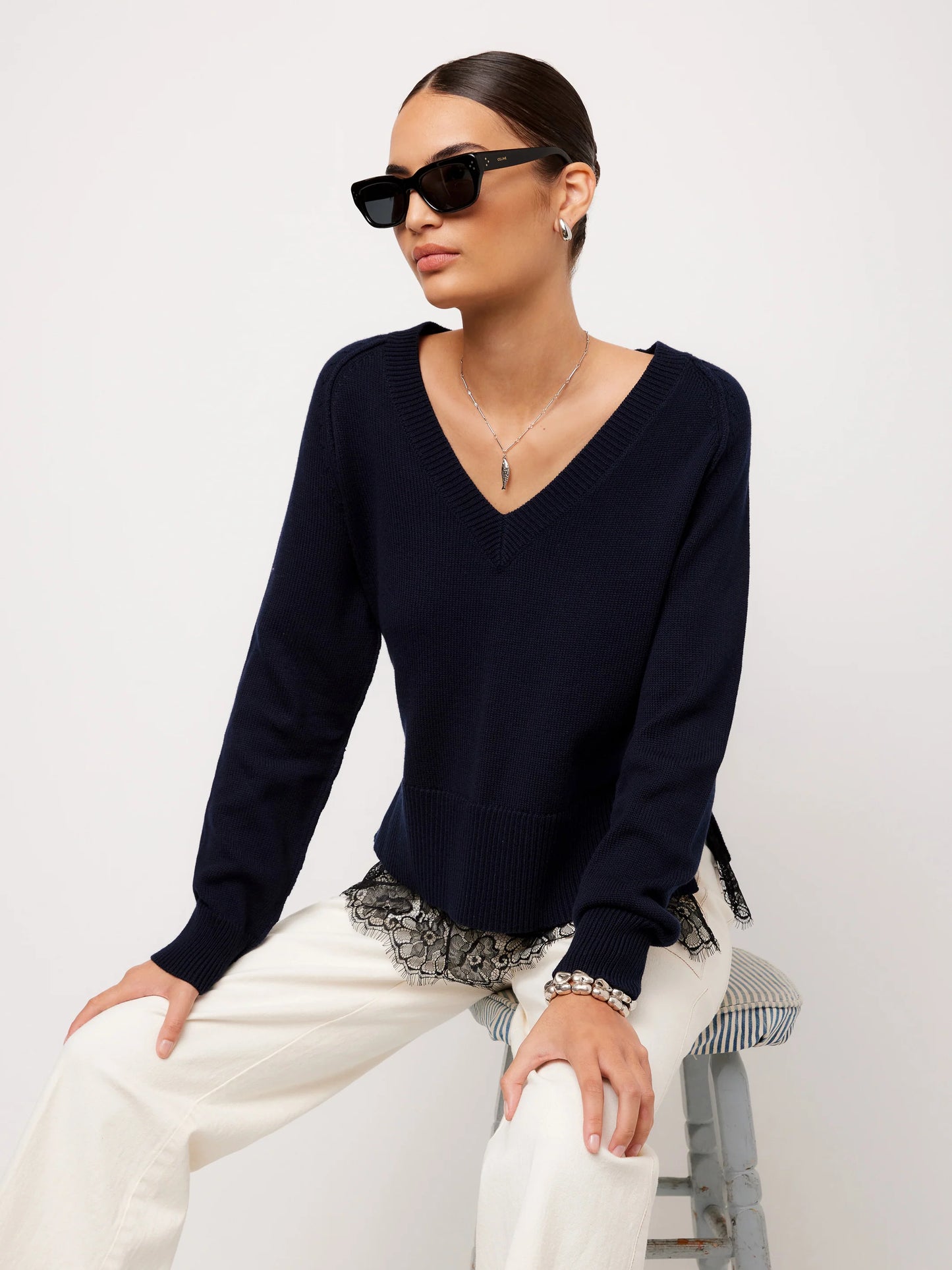 Camila Lace Layered Sweater