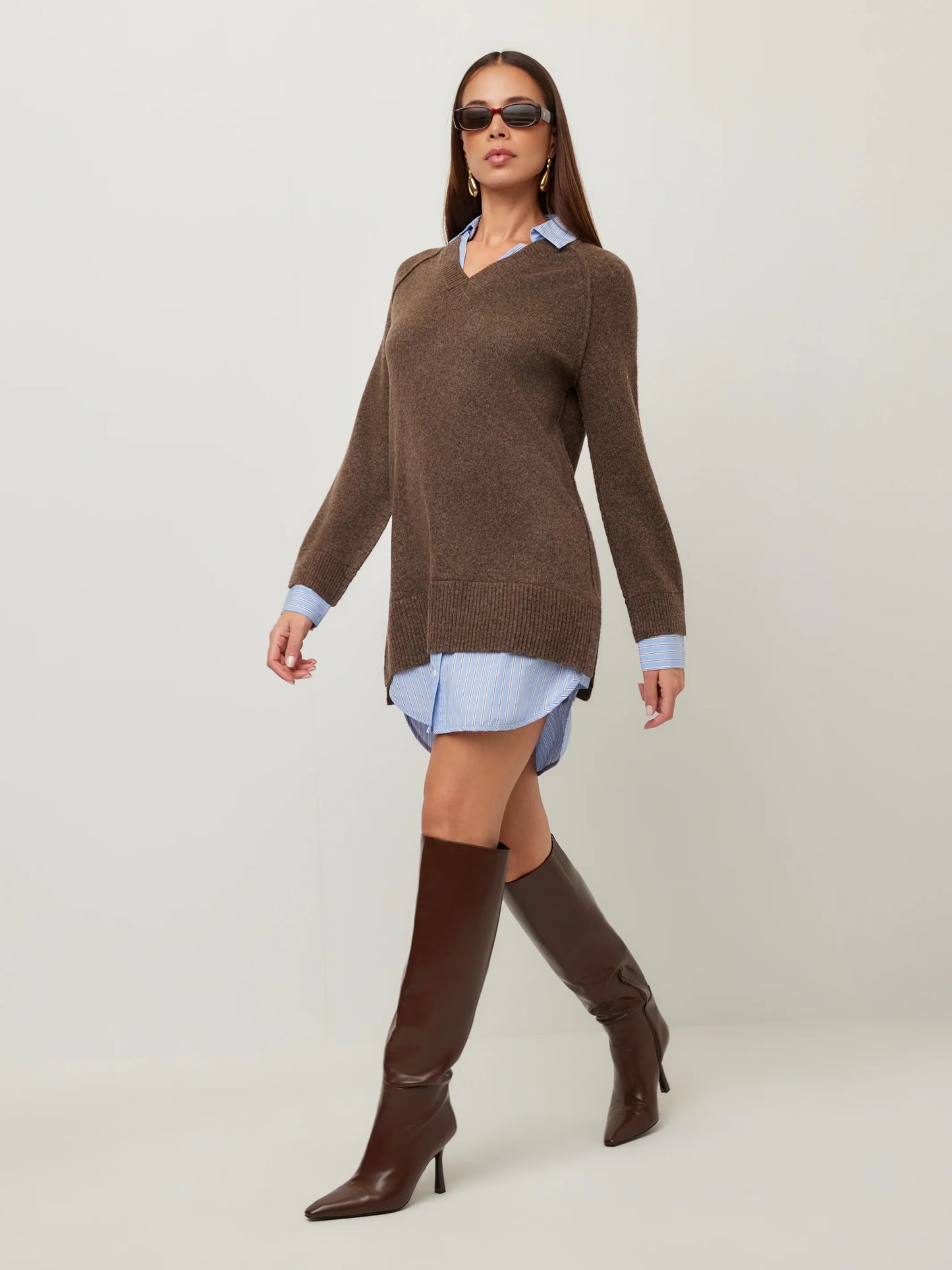 Carrie Mixed Media Sweater Dress