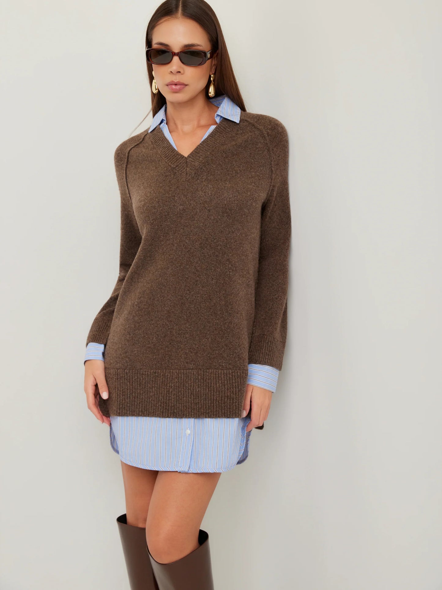 Carrie Mixed Media Sweater Dress