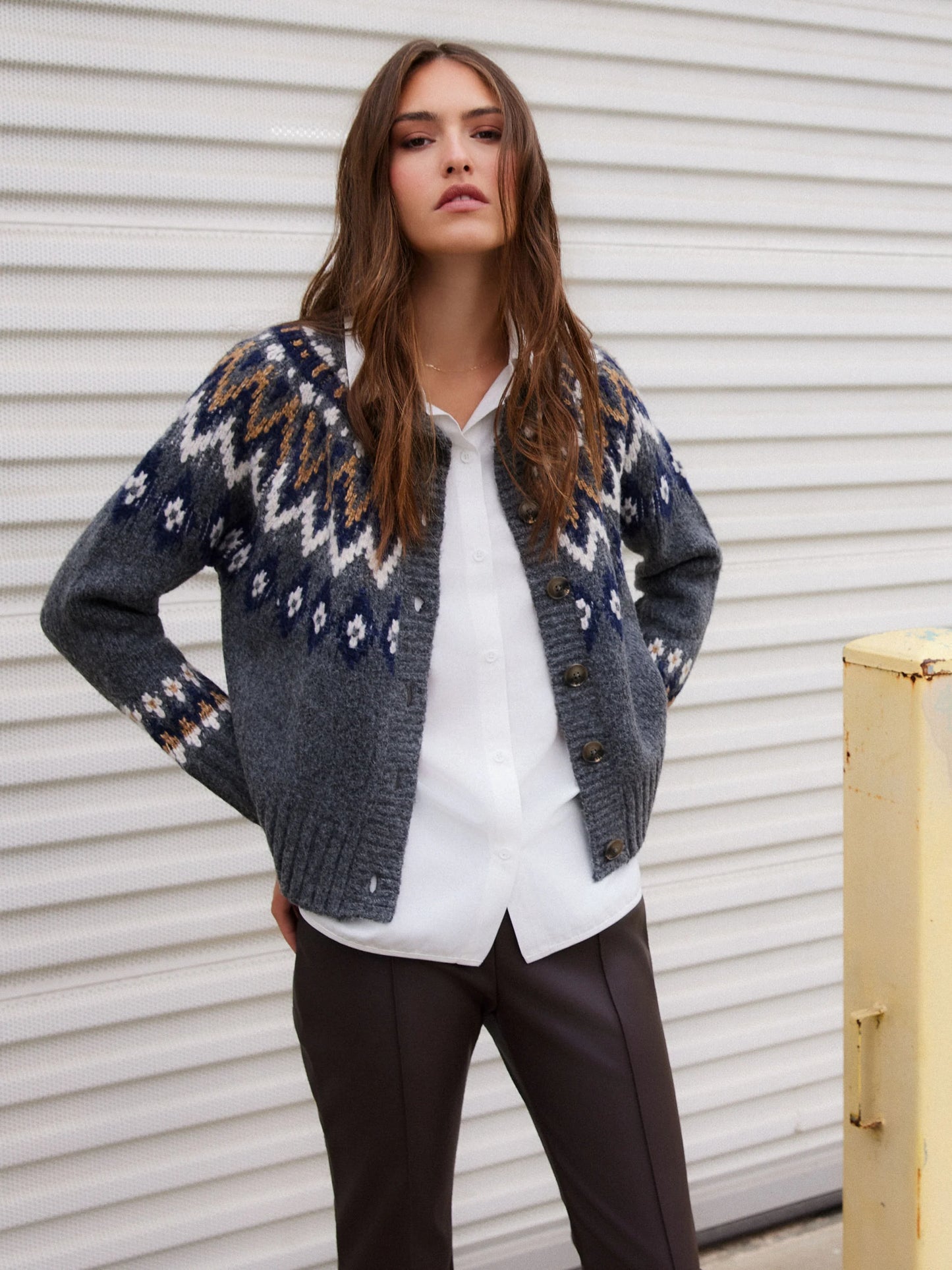 2 Piece Alina Mixed Media Jacquard Cardigan