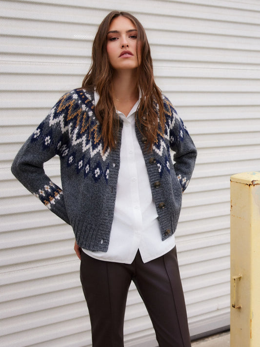 2 Piece Alina Mixed Media Jacquard Cardigan