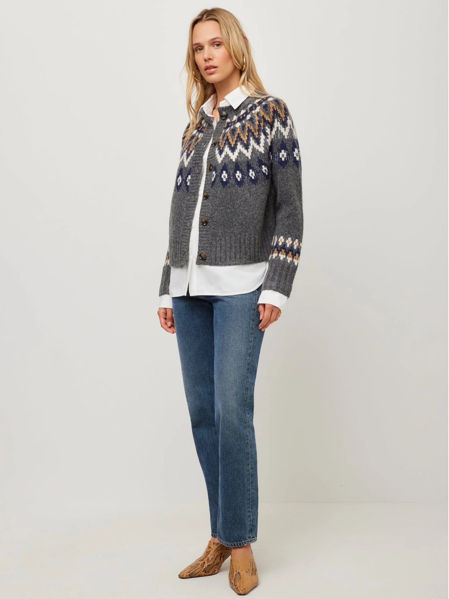 2 Piece Alina Mixed Media Jacquard Cardigan