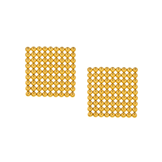 Gold Dots Square Earring