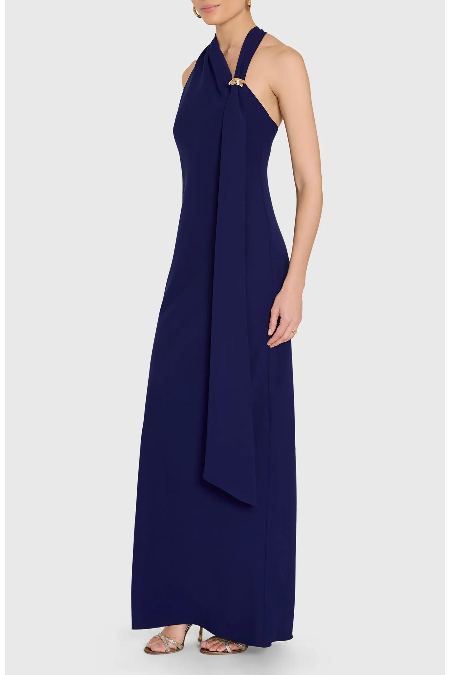 Sonya Asymmetric Drape Sleeveless Gown