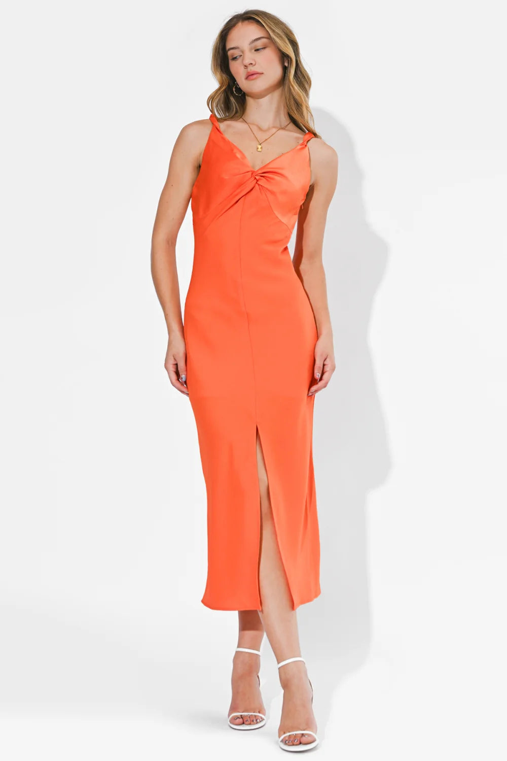 Gaia Twisted Midi Slip Dress