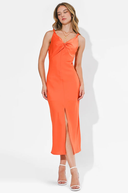 Gaia Twisted Midi Slip Dress