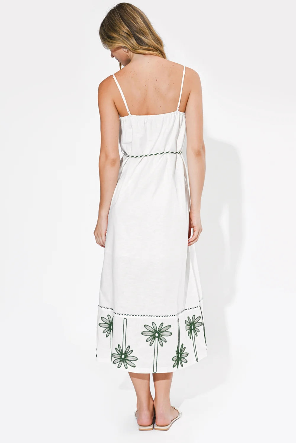 Sophia Palm Tree Embroidered Maxi Dress